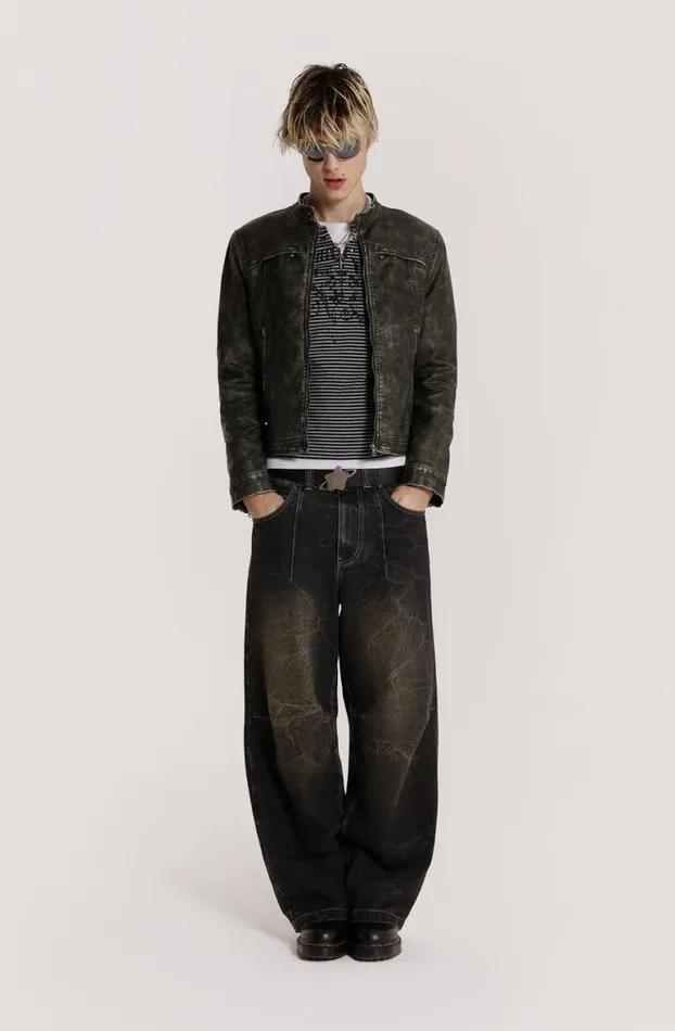 Jeans Men Jaded London Washed Black Razor Jean