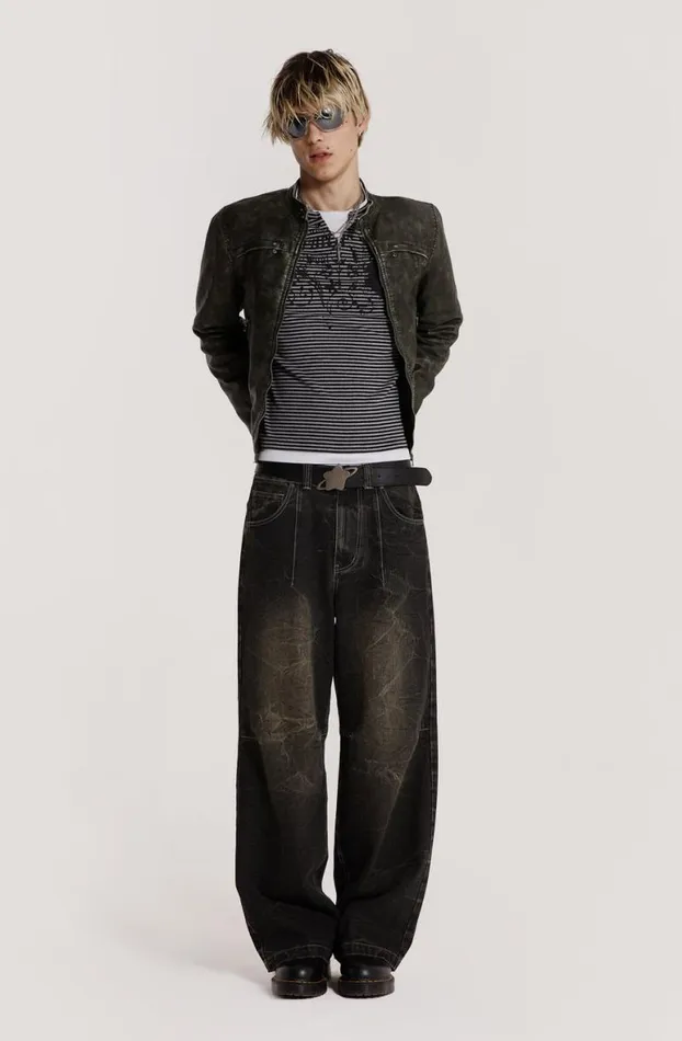 Jeans Men Jaded London Washed Black Razor Jean