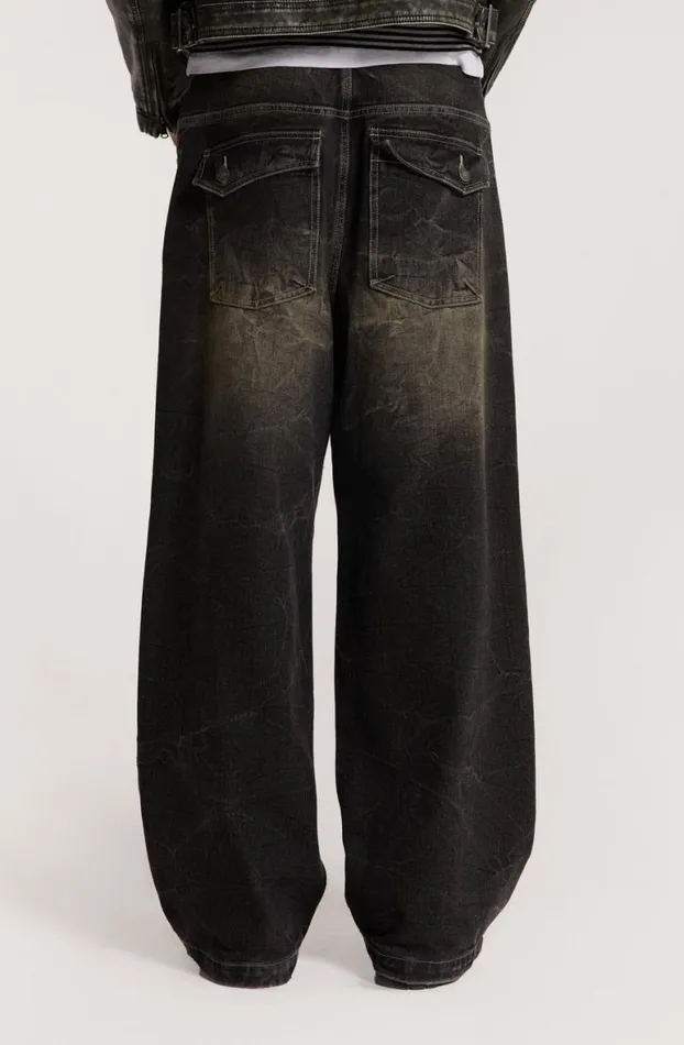 Jeans Men Jaded London Washed Black Razor Jean
