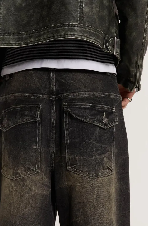 Jeans Men Jaded London Washed Black Razor Jean