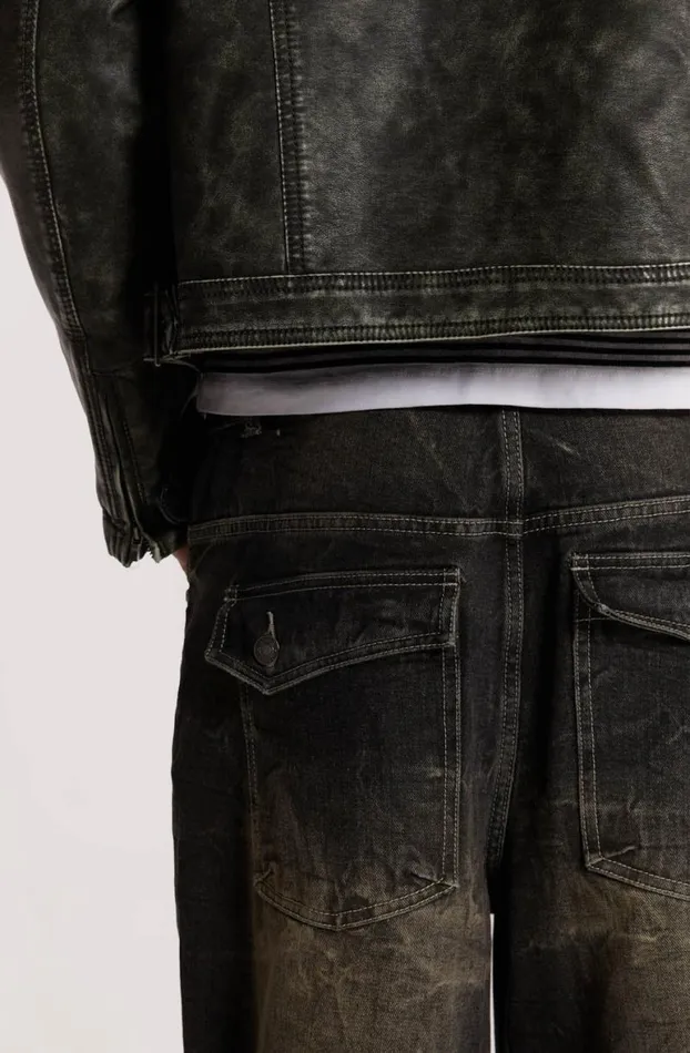 Jeans Men Jaded London Washed Black Razor Jean