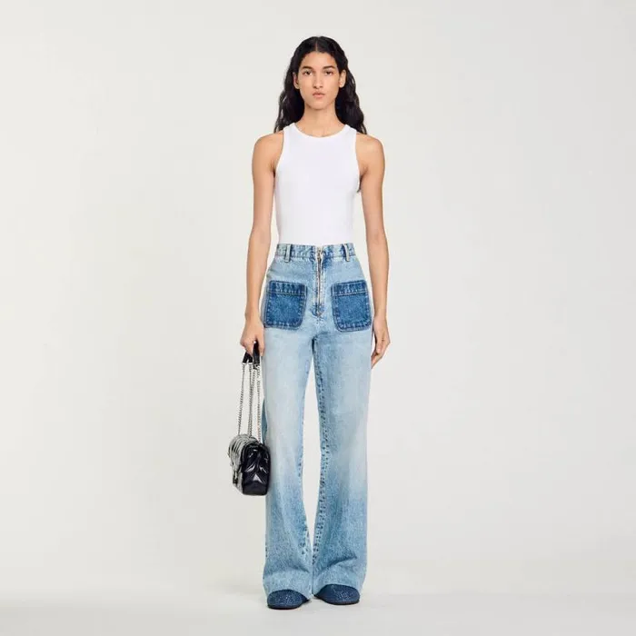 Jeans Women SANDRO Highrise Jeans Light Bu Jean
