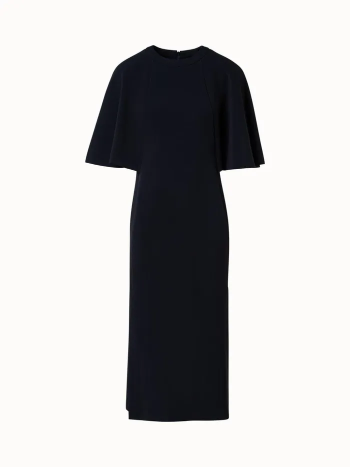 Jersey Kimono Sleeves Dress Black Women Akris Dresses