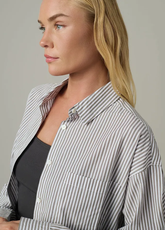 Joe8217s Jeans THE BOYFRIEND BUTTON DOWN SHIRT Forest Night White Women Tops