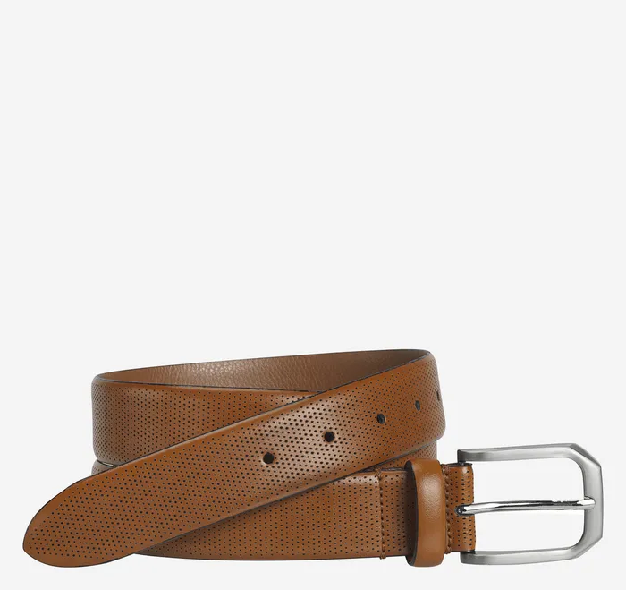 Johnston and Murphy Accessories Men Micro Perf Belt Tan