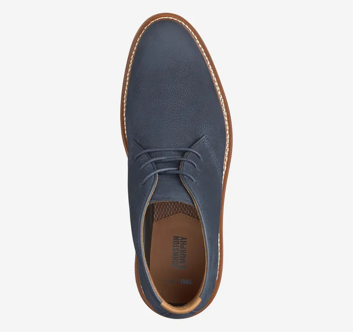 Johnston and Murphy Boots Men Upton Chukka Navy Nubuck