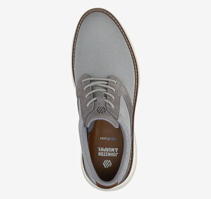 Johnston and Murphy LaceUps Men Hayden Knit Plain Toe Gray Knit