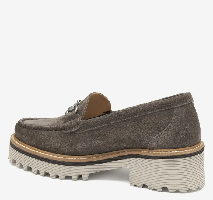 Johnston and Murphy Mules and Loafers Women Emmalynn Bit Loafer Dark Grey Suede