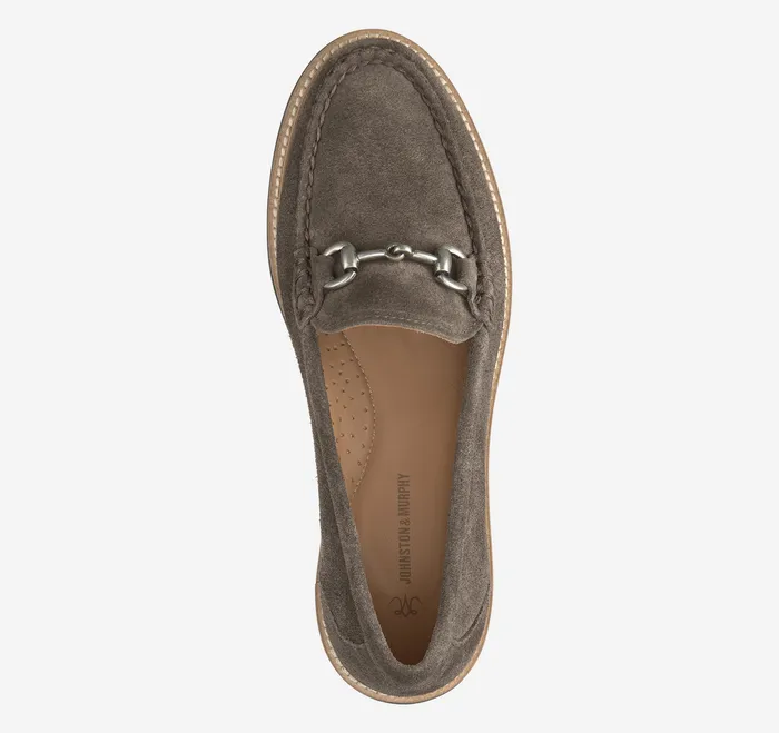 Johnston and Murphy Mules and Loafers Women Emmalynn Bit Loafer Dark Grey Suede