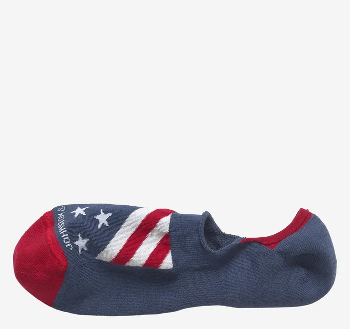 Johnston and Murphy Socks Men HighCut Liner Socks Navy Flag