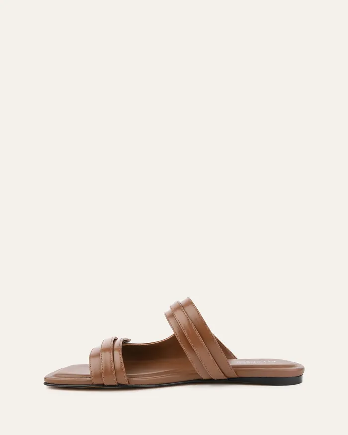 jomercer FLAT SANDALS Women Quill flat sandals dark tan leather jomercer FLAT SANDALS Women Quill flat sandals dark tan leather
