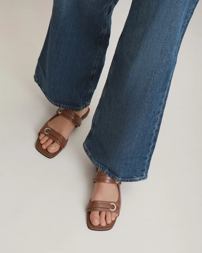 jomercer FLAT SANDALS Women Quill flat sandals dark tan leather jomercer FLAT SANDALS Women Quill flat sandals dark tan leather