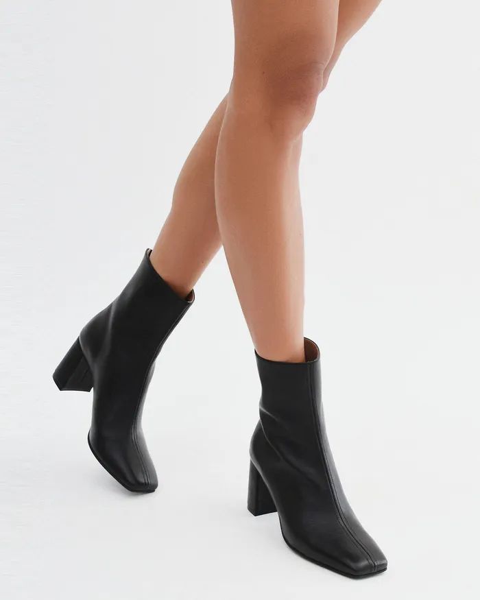 jomercer Nevada mid ankle boots black leather Women MID ANKLE BOOTS
