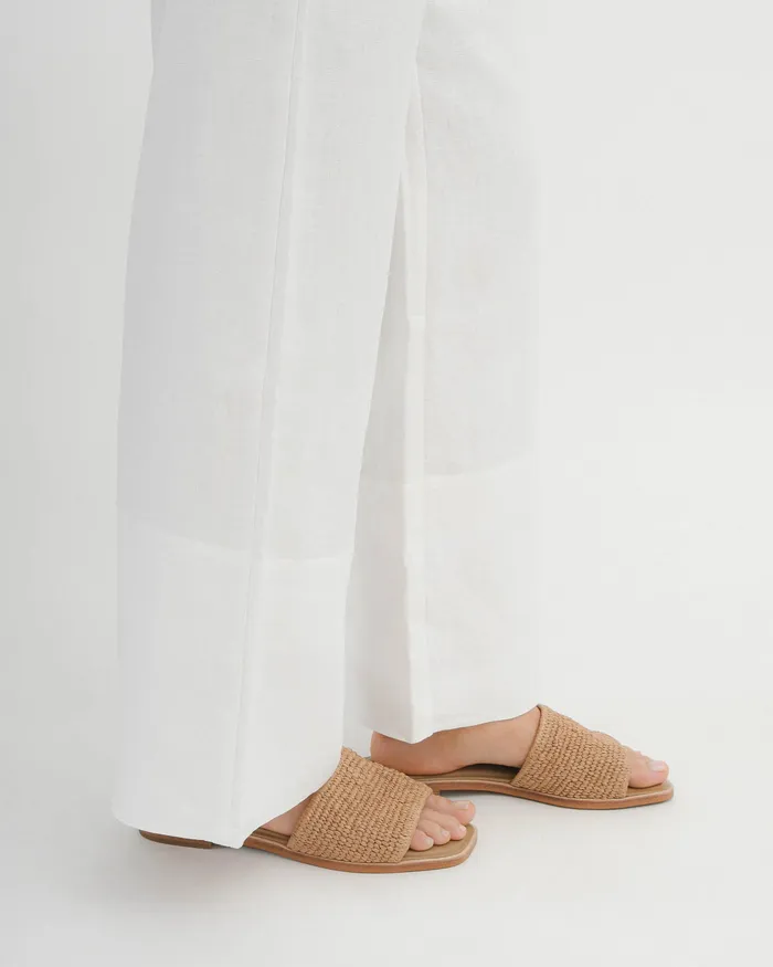 jomercer SLIDES Women Picasso flat slide tan raffia