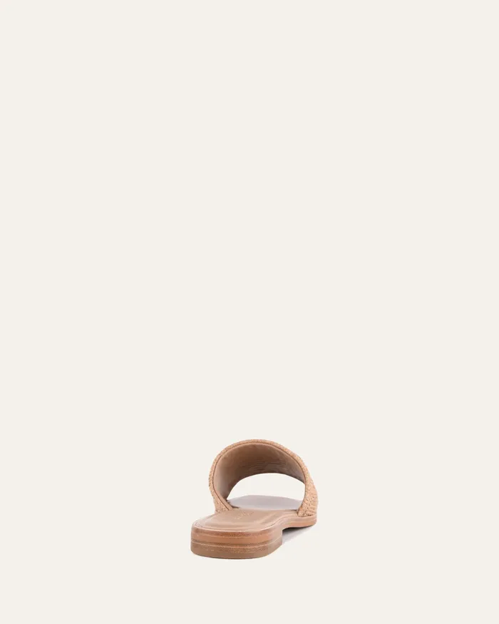 jomercer SLIDES Women Picasso flat slide tan raffia