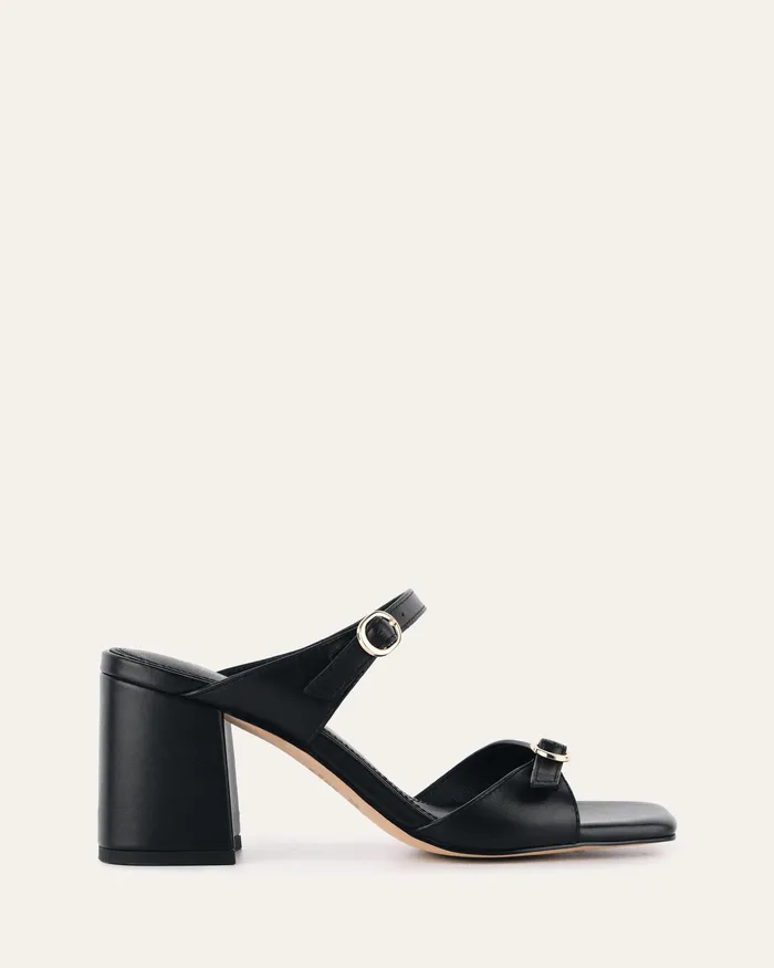 jomercer Spencer mid heel sandals black leather Women MID SANDALS