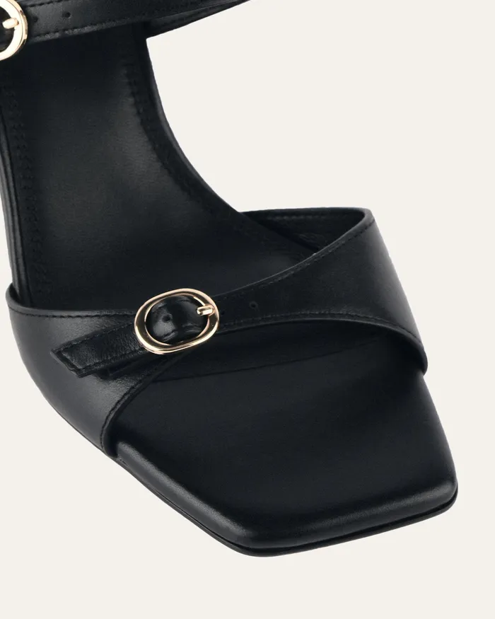 jomercer Spencer mid heel sandals black leather Women MID SANDALS jomercer Spencer mid heel sandals black leather Women MID SANDALS