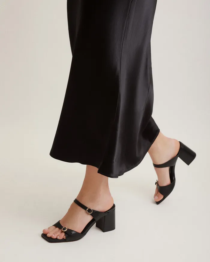 jomercer Spencer mid heel sandals black leather Women MID SANDALS jomercer Spencer mid heel sandals black leather Women MID SANDALS