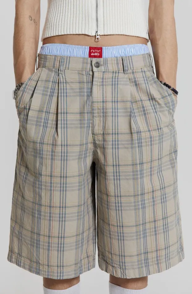 Jorts and Shorts Men Jaded London Stone Check Fairway Shorts