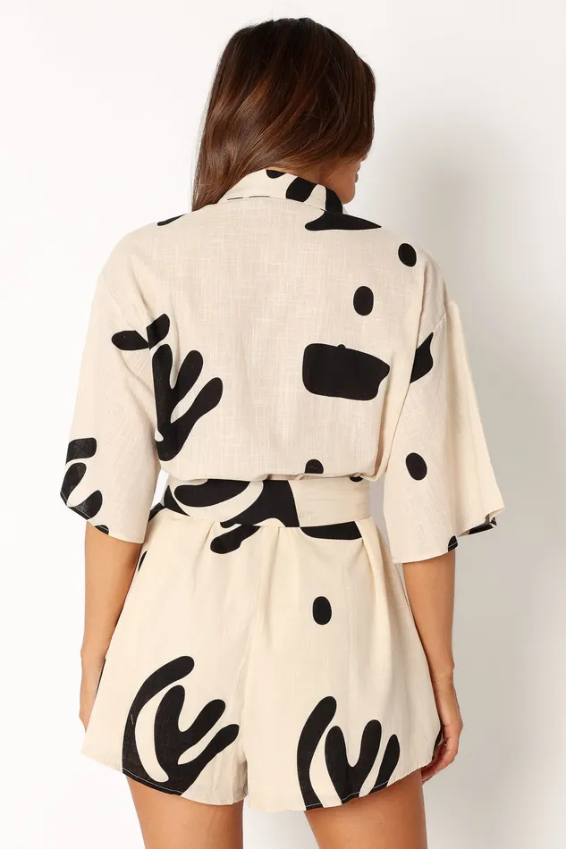Jumpsuits and Playsuits Kellie Playsuit 8211 Beige Black Beige Black 8211 petalandpup Women