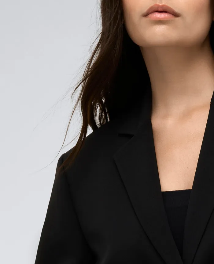 Kenneth Cole Blazers and Jackets Women Vision Twill Three Button Boyfriend Blazer Black