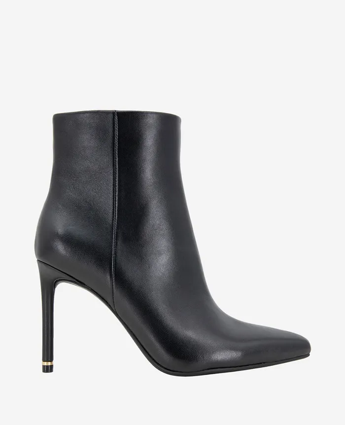 Kenneth Cole Boots and Booties Women Quincy Leather Heel Ankle Bootie Black