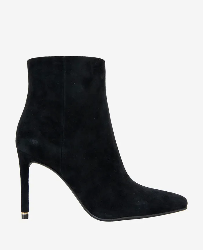 Kenneth Cole Boots and Booties Women Quincy Suede Heel Ankle Bootie Black