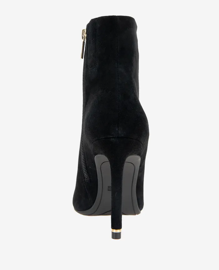 Kenneth Cole Boots and Booties Women Quincy Suede Heel Ankle Bootie Black