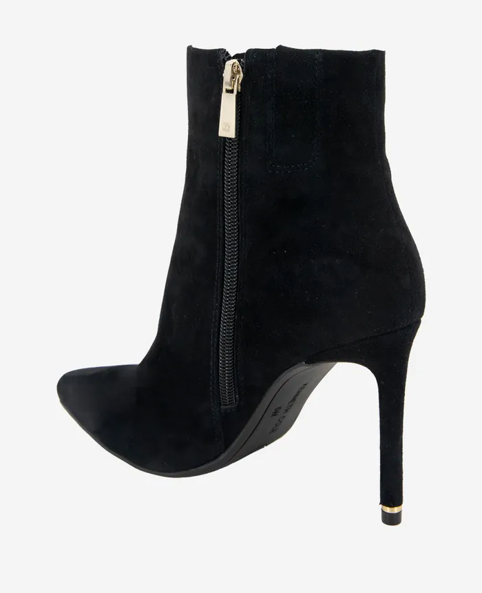 Kenneth Cole Boots and Booties Women Quincy Suede Heel Ankle Bootie Black
