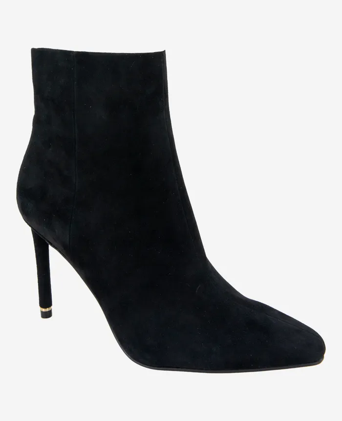 Kenneth Cole Boots and Booties Women Quincy Suede Heel Ankle Bootie Black