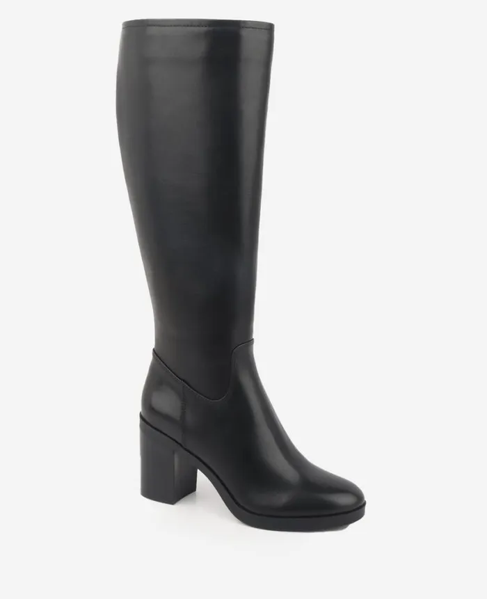 Kenneth Cole Boots and Booties Women Veronica Tall Knee Leather Boot Black