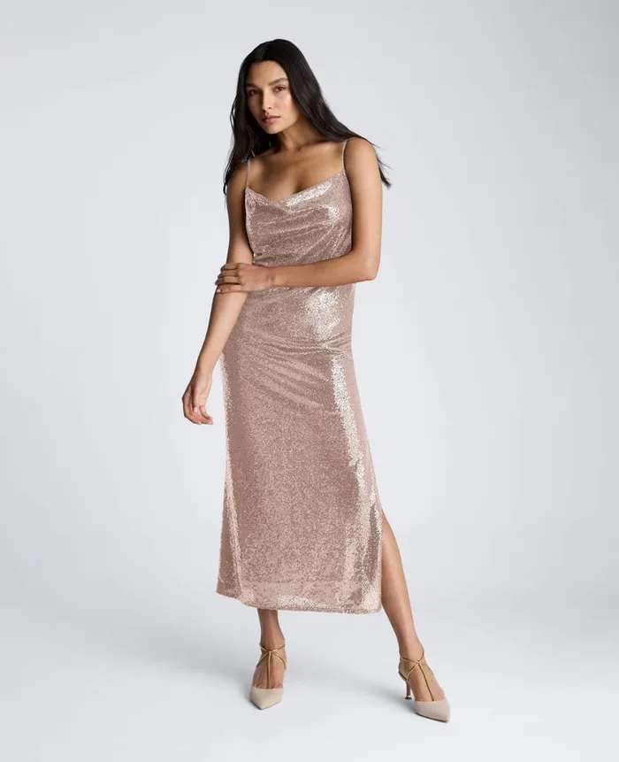 Kenneth Cole Dresses and Skirts Women Sequin Cowl Neck Maxi Slip Dress Pink Kenneth Cole Dresses and Skirts Women Sequin Cowl Neck Maxi Slip Dress Pink