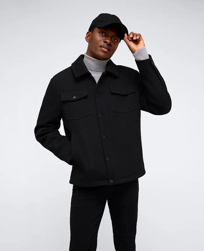 Kenneth Cole Jackets and Outerwear Men Heavyweight Twill Trucker Jacket Black