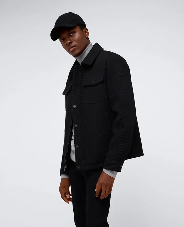 Kenneth Cole Jackets and Outerwear Men Heavyweight Twill Trucker Jacket Black Kenneth Cole Jackets and Outerwear Men Heavyweight Twill Trucker Jacket Black