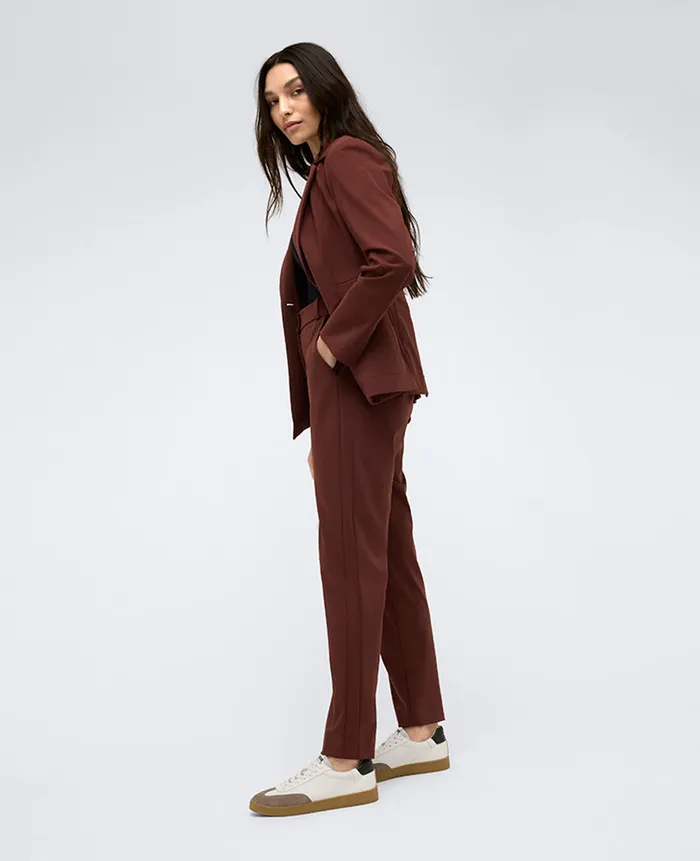 Kenneth Cole Matching Sets Women Athletic Stretch Slim Ankle Pant Brown Kenneth Cole Matching Sets Women Athletic Stretch Slim Ankle Pant Brown