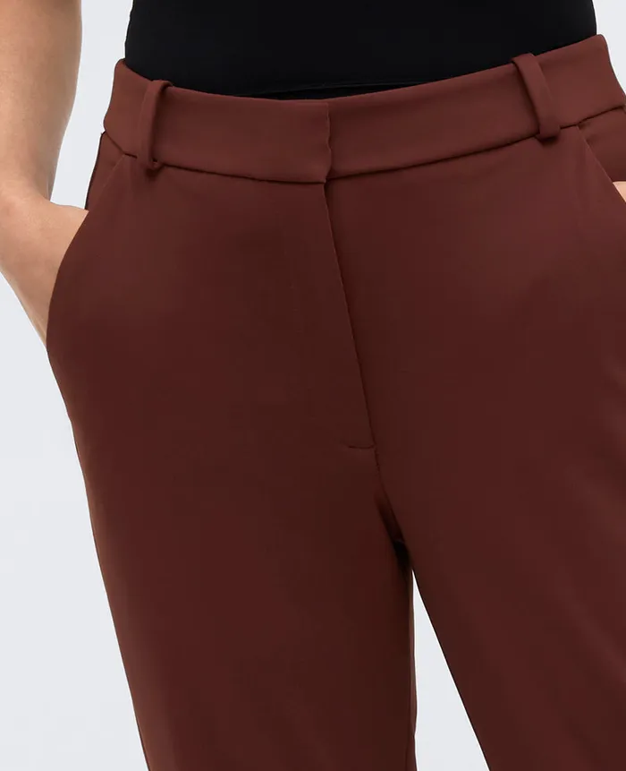 Kenneth Cole Matching Sets Women Athletic Stretch Slim Ankle Pant Brown Kenneth Cole Matching Sets Women Athletic Stretch Slim Ankle Pant Brown
