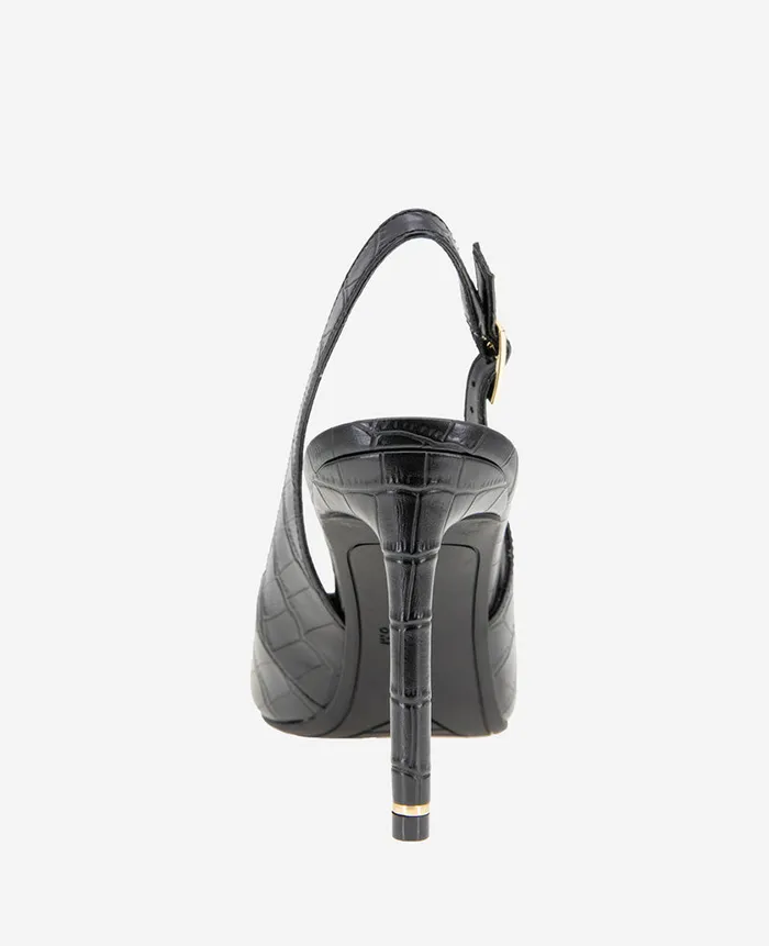 Kenneth Cole Pumps and Heels Women Quinnly Leather Croco Slingback Heel Black Kenneth Cole Pumps and Heels Women Quinnly Leather Croco Slingback Heel Black