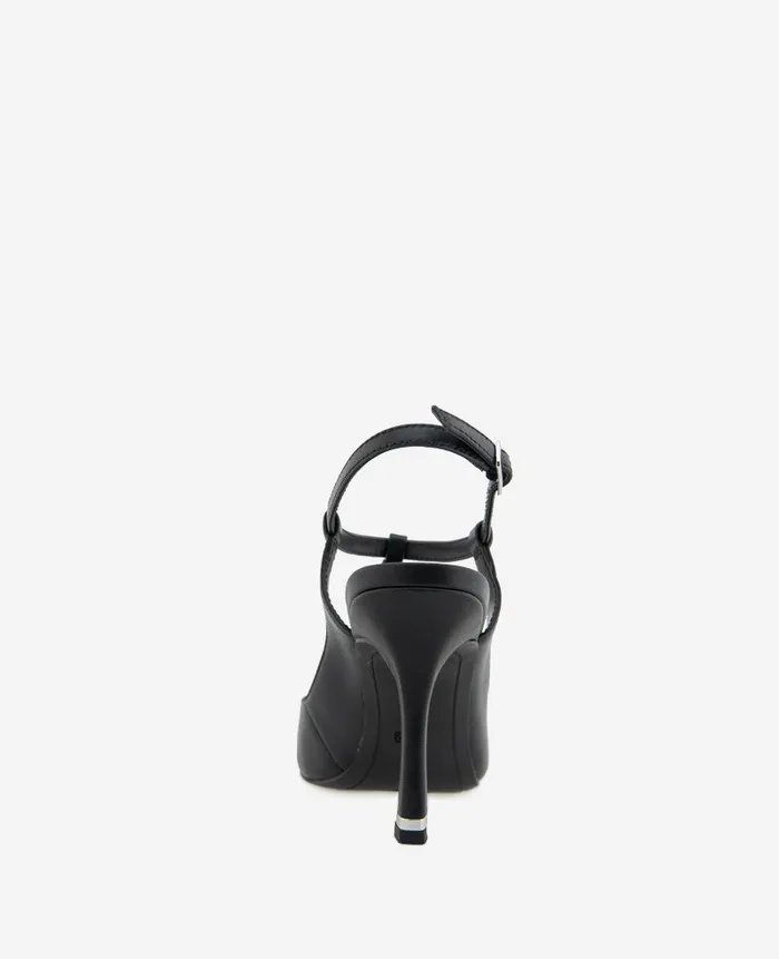 Kenneth Cole Pumps and Heels Women Romi TStrap Leather Slingback Heel Black Kenneth Cole Pumps and Heels Women Romi TStrap Leather Slingback Heel Black