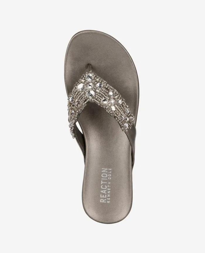 Kenneth Cole Sandals and Wedges Women Glamathon Thong Sandal Grey Kenneth Cole Sandals and Wedges Women Glamathon Thong Sandal Grey