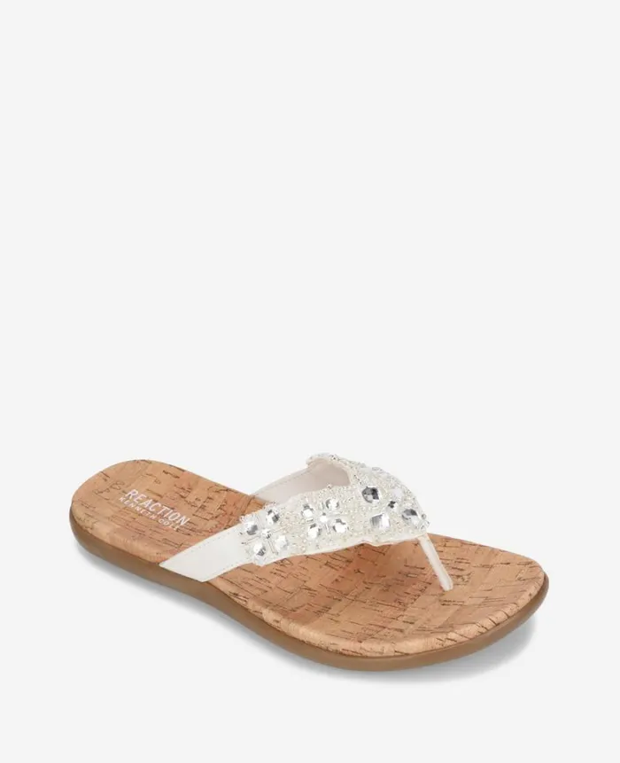 Kenneth Cole Sandals and Wedges Women Glamathon Thong Sandal White Kenneth Cole Sandals and Wedges Women Glamathon Thong Sandal White