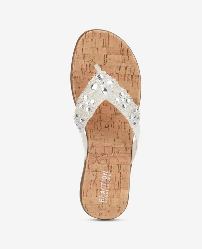 Kenneth Cole Sandals and Wedges Women Glamathon Thong Sandal White Kenneth Cole Sandals and Wedges Women Glamathon Thong Sandal White
