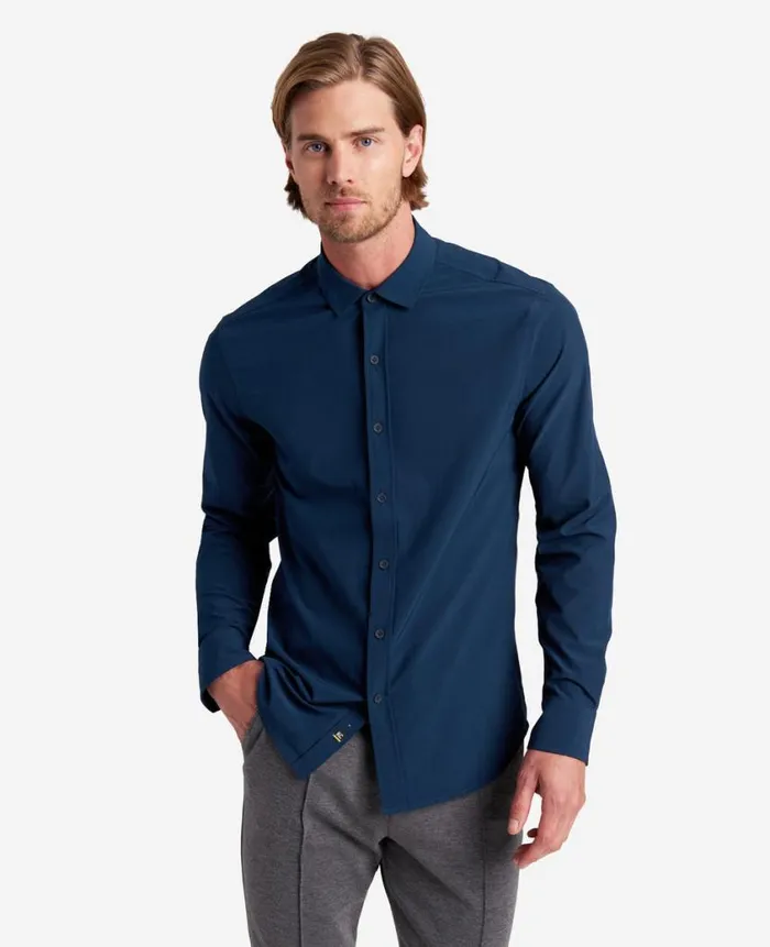 Kenneth Cole Shirts Men Long Sleeve Button Down Sport Shirt Blue Kenneth Cole Shirts Men Long Sleeve Button Down Sport Shirt Blue