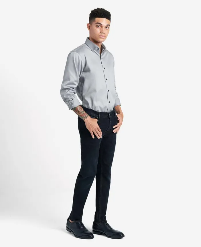 Kenneth Cole Shirts Men RegularFit ButtonDown Stretch Dress Shirt With TEK FIT Grey Kenneth Cole Shirts Men RegularFit ButtonDown Stretch Dress Shirt With TEK FIT Grey