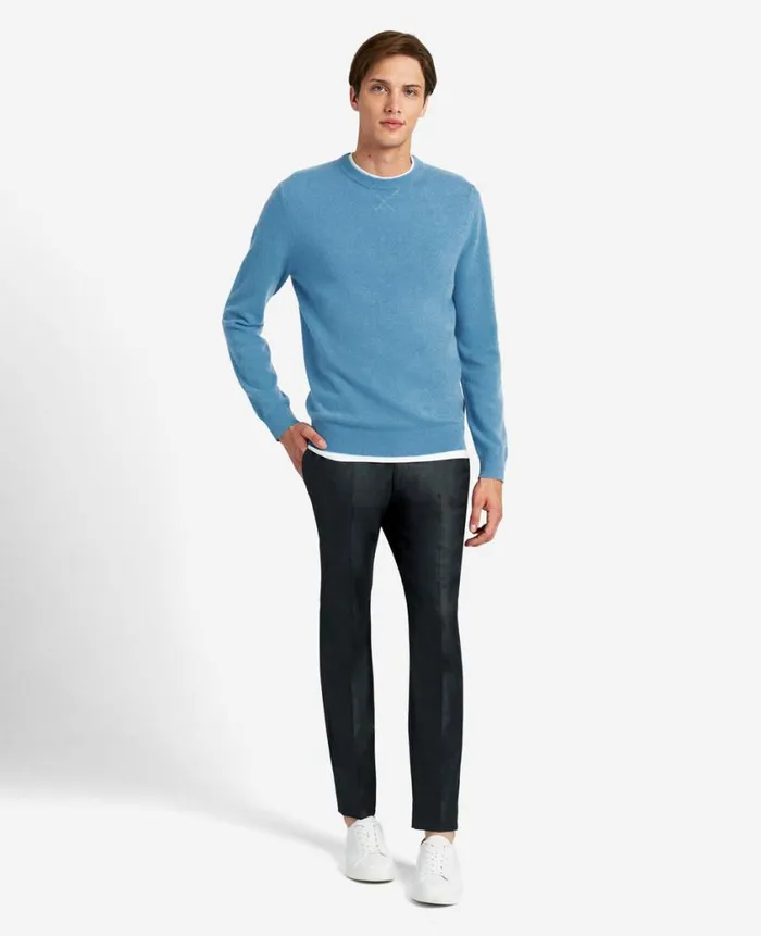 Kenneth Cole Sweaters Men Site Exclusive Crew Neck Cashmere Sweater Blue Kenneth Cole Sweaters Men Site Exclusive Crew Neck Cashmere Sweater Blue