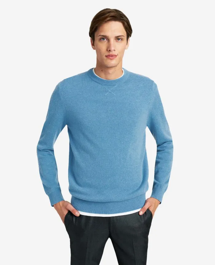 Kenneth Cole Sweaters Men Site Exclusive Crew Neck Cashmere Sweater Blue Kenneth Cole Sweaters Men Site Exclusive Crew Neck Cashmere Sweater Blue