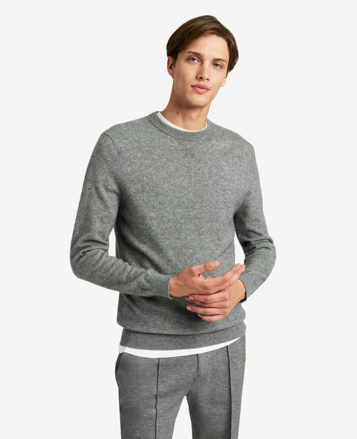 Kenneth Cole Sweaters Men Site Exclusive Crew Neck Cashmere Sweater Grey Kenneth Cole Sweaters Men Site Exclusive Crew Neck Cashmere Sweater Grey