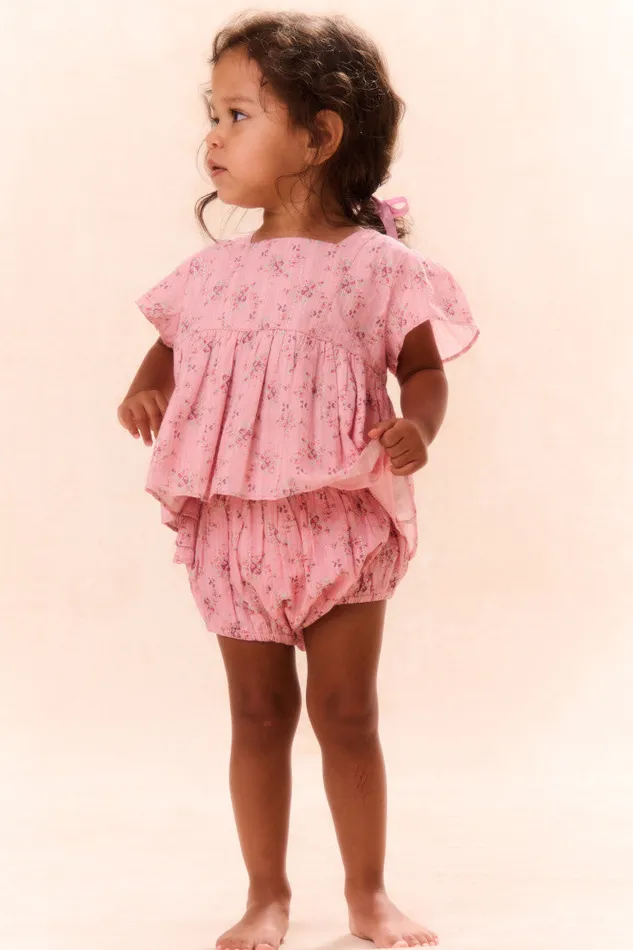 Kids Baby LoveShackFancy Baby Remailia Top Pink Dusk