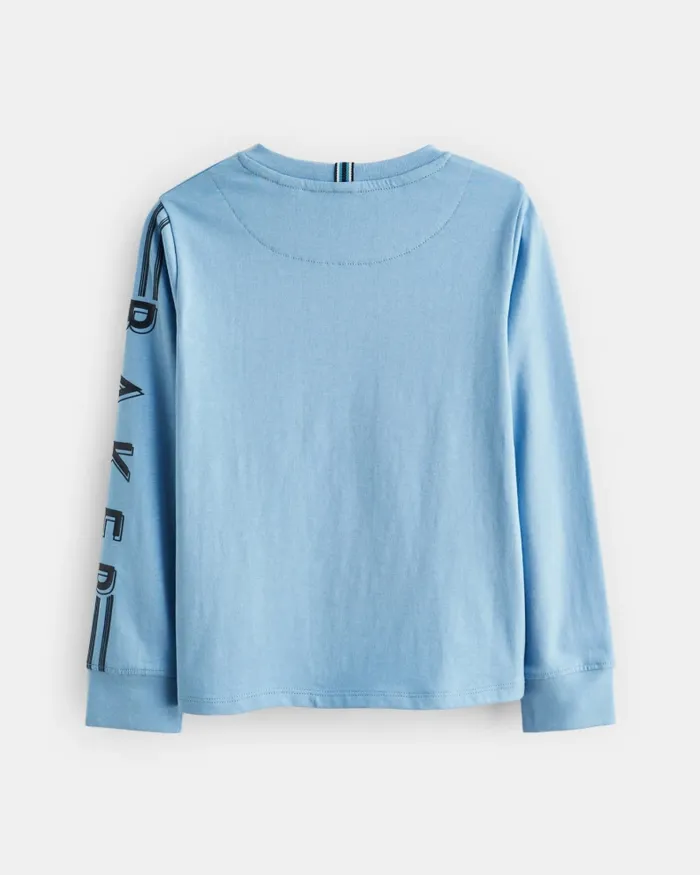Kids BORKA 8211 Branded Long Sleeve TShirt Blue Ted Baker Tops Kids BORKA 8211 Branded Long Sleeve TShirt Blue Ted Baker Tops
