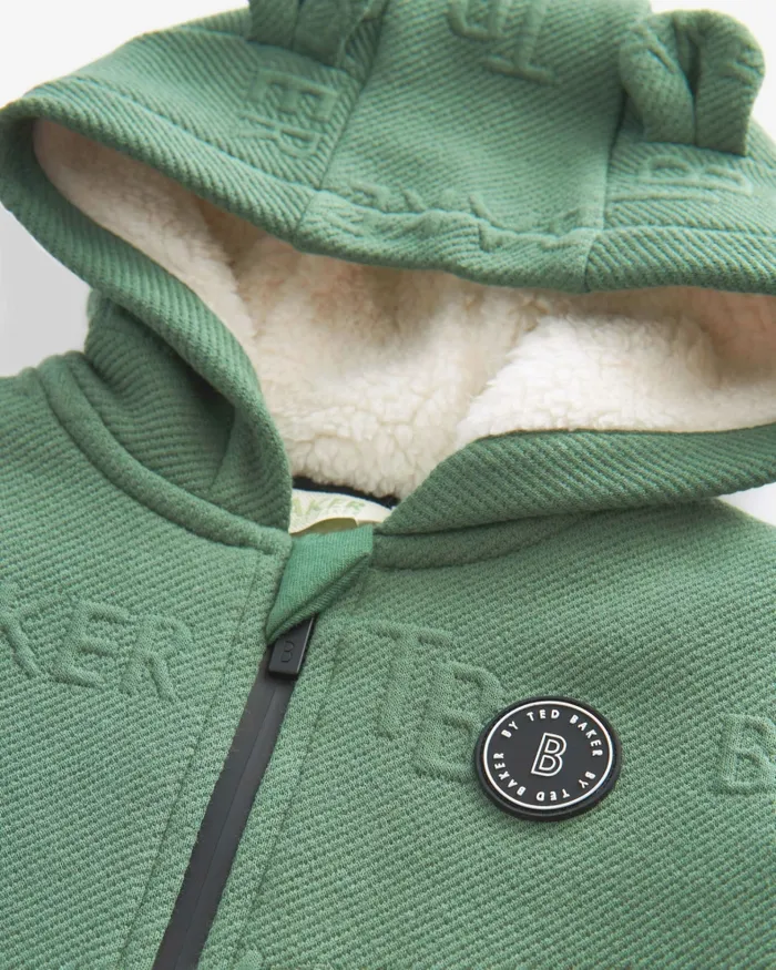 Kids CACE 8211 Branded Fleece Lined Snuggle Suit Green Ted Baker Baby Kids CACE 8211 Branded Fleece Lined Snuggle Suit Green Ted Baker Baby
