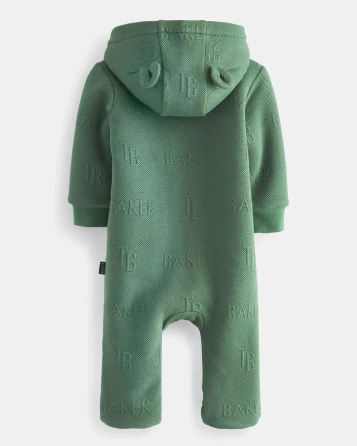 Kids CACE 8211 Branded Fleece Lined Snuggle Suit Green Ted Baker Baby Kids CACE 8211 Branded Fleece Lined Snuggle Suit Green Ted Baker Baby